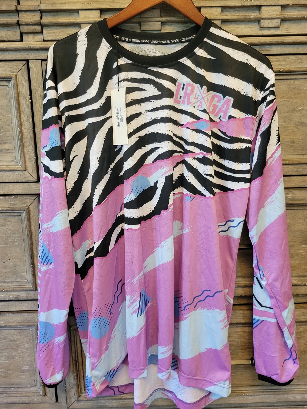 Pit Viper Men’s Long Sleeve Zebra Stripe Pink Graphic Tee